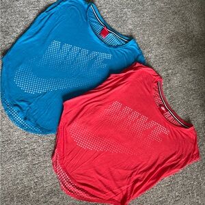 Nike Women's blue & orange logo muscle sleeveless t shirt NWT RET:$45